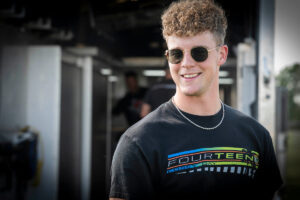 Kahne Johnson in the pit area at an American Sprint Car Series event