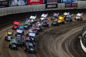Sprint Cars lined up to race at Knoxville